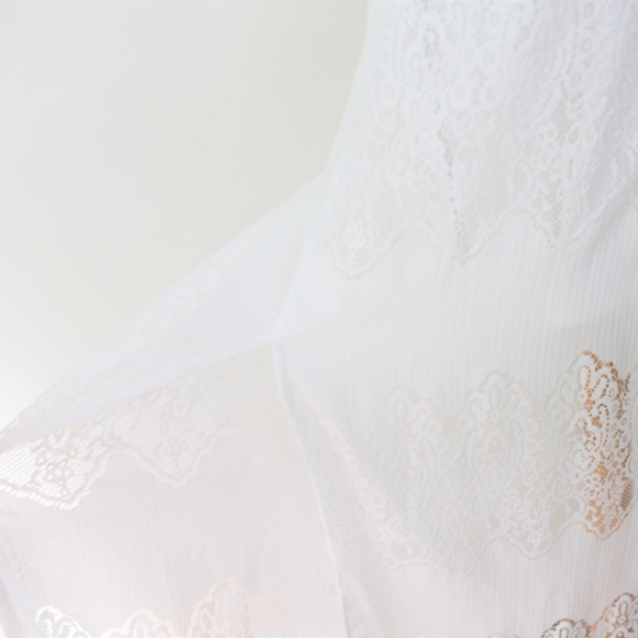 New White Lace Slit Beach Boho Maxi Dress S M L - Picture 4 of 5